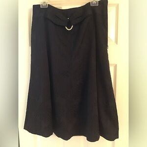 Flared skirt black with fabric details